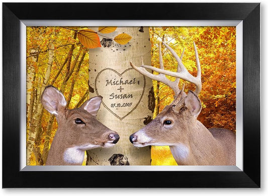 IPIC - Oh My Dear, Personalized Artwork with Names and Date on, Customized Gift for Anniversary,Wedding,Birthday and Holidays.Picture size: 18x12, Framed Size: 21x15