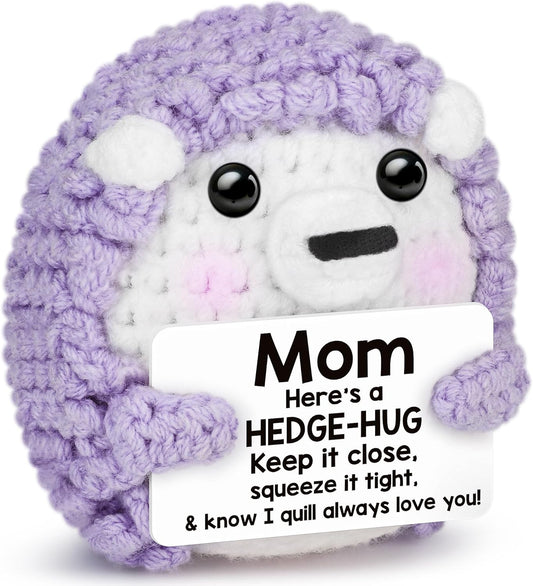Funny Mothers Day Presents for Mom from Daughter Son Kids,Mother Daughter Gift,Best Mom Ever Gifts,I Love You Handmade Crochet Cute Small Hedgehog for New Bonus Stepmom Christms Birthday Ideas
