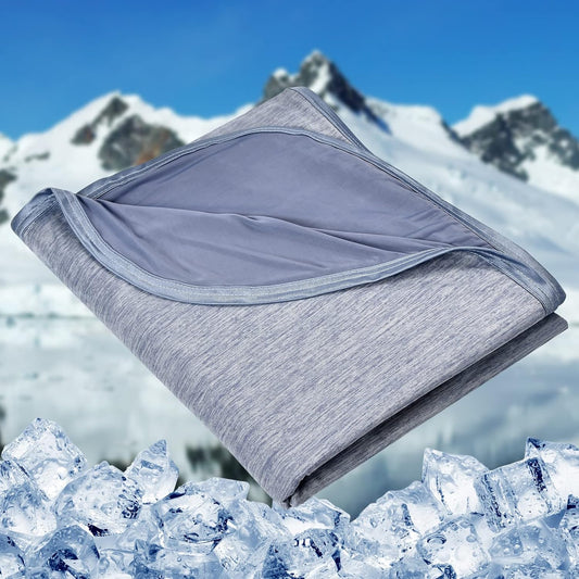 HOMFINE Cooling Blankets for Hot Sleepers - Summer Blanket Thin Lightweight Breathable Soft Double Side Enhanced Cooling for Bed Couch Sofa, Keep Cool for Night Sweats (Blue, 50 x 70 inches)