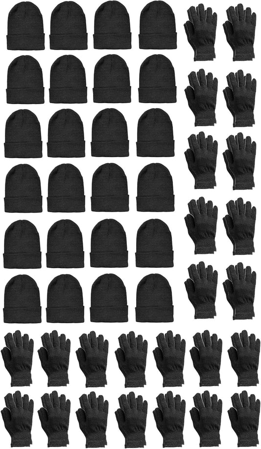 Yacht & Smith Winter Beanies & Gloves Wholesale Bulk Cold Weather Unisex Hat & Glove