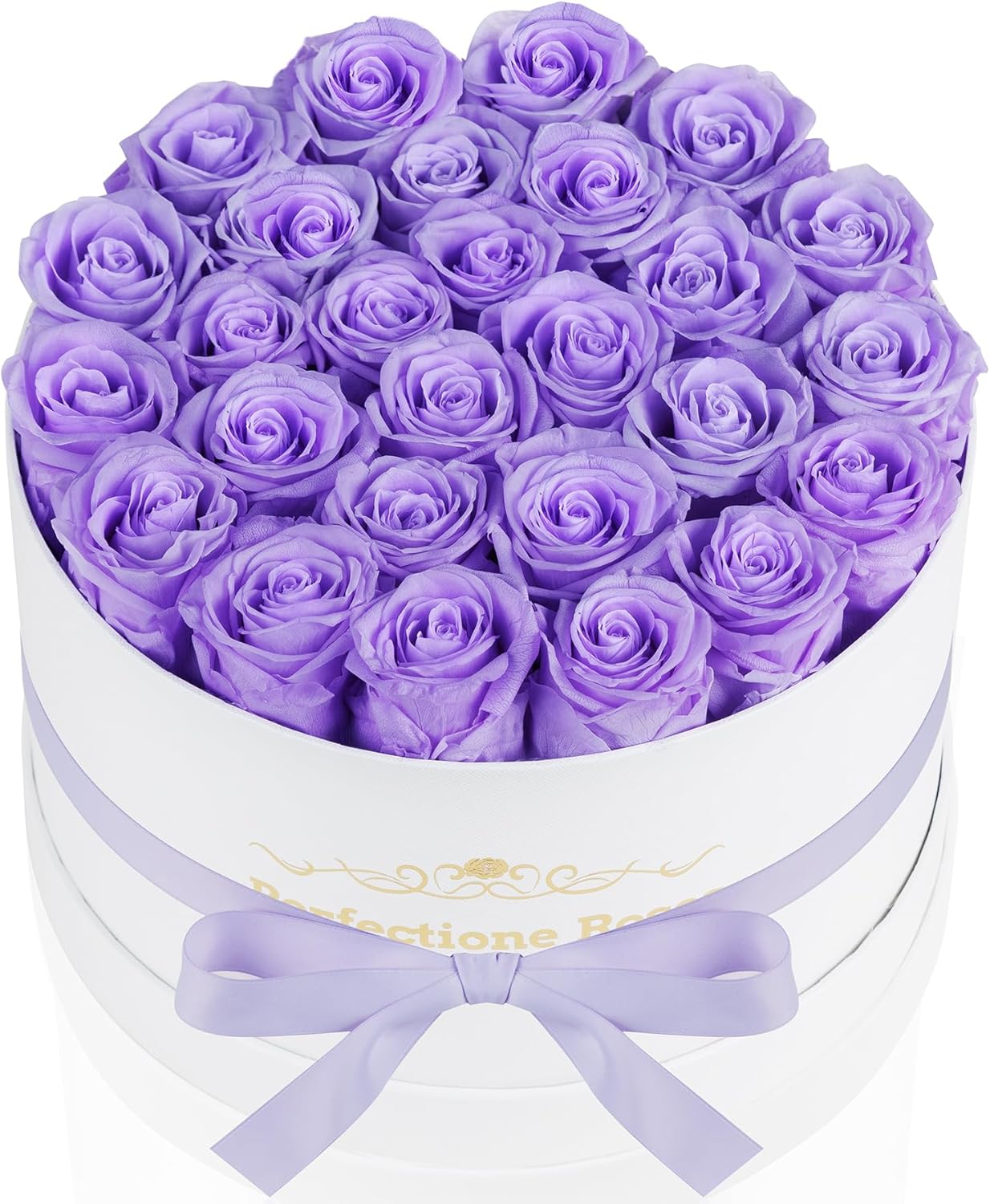 Perfectione Roses 27 Roses in a Box, Mothers Day Rose, Preserved Flowers for Her, Flowers for Delivery Birthday Gifts for Women (Light Purple)