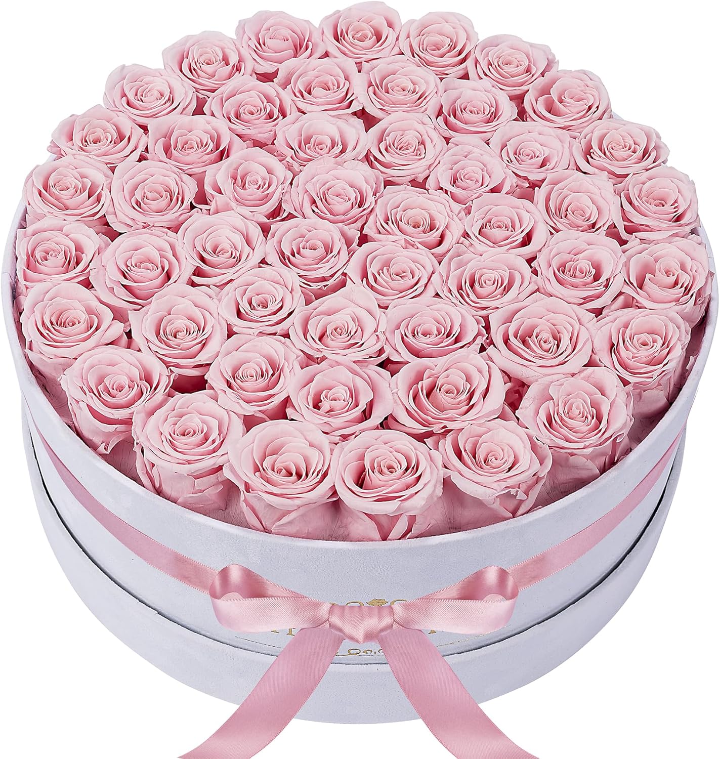 50 Piece Roses in a Velvet Box, Flowers for Delivery, Presereved Flowers Birthday Gifts for Women Mom and Wife (Pink)