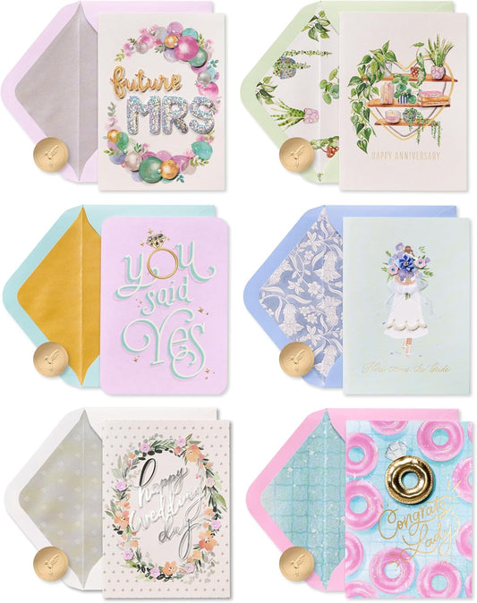 Papyrus Wedding Celebrations Card Assortment (6-Count)
