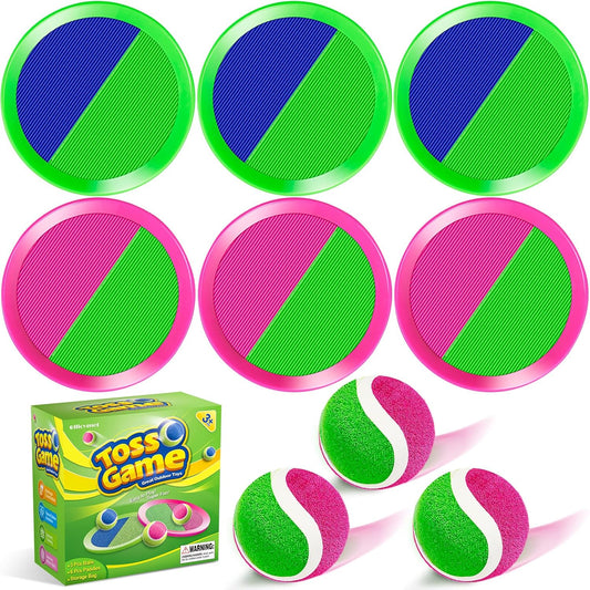 Outdoor Toys for Kids Ages 3-5, 4-8, 8-12 - Ball Catch Game for 3 4 5 6 7 8 -12 Year Old Boys Girls, Outside Toss Game Set for Beach, Pool, Yard - Toddlers Birthday Gifts Easter Basket Stuffers(6Pcs)