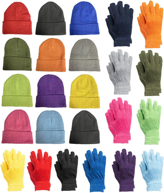 Yacht & Smith Winter Beanies & Gloves Wholesale Bulk Cold Weather Unisex Hat & Glove