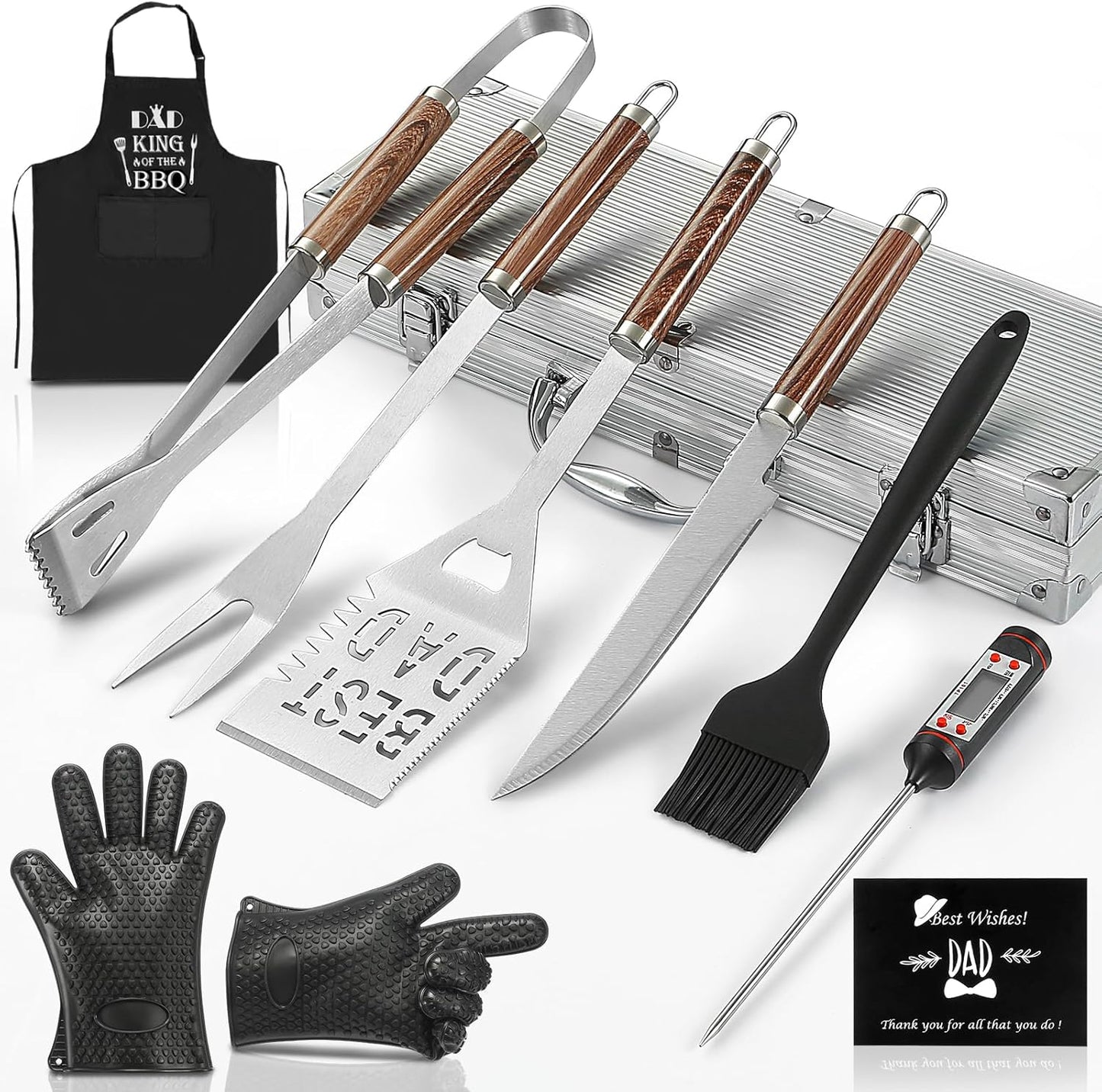 Dad Gifts from Daughter Son, Best Dad Gifts for Dad Fathers Day Cool BBQ Tool Set Gift Ideas for Dads from Kids, Dad Grilling Gifts for Father Daddy, Unique Gifts for New Dad First Fathers Day