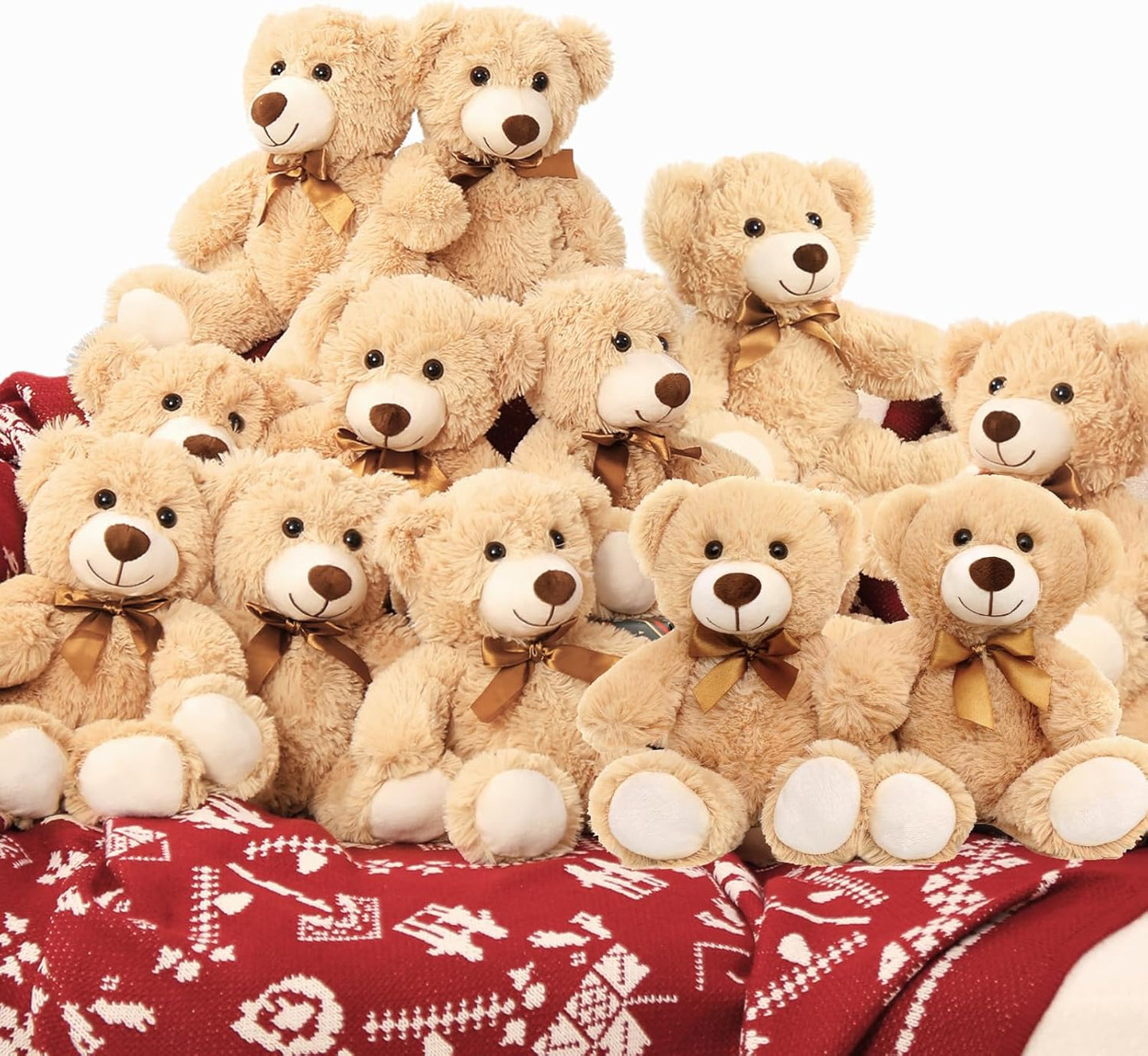 MaoGoLan 12 Pack Teddy Bears in Bulk 14 inch Stuffed Animals Set for Kids Small Stuffed Bears Bulk Teddy Bear for Wholesale, Baby Shower Decorations Christmas (Machine Washable)