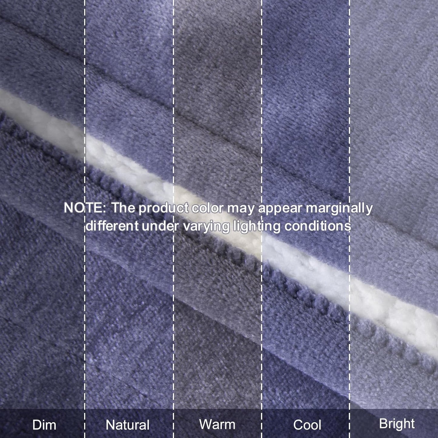 Heated Blanket Throw 50" x 60" - Soft Flannel Sherpa Electric Blanket Throw with 5 Heating Levels & 4 Hours Auto Off, Machine Washable, Ideal Gift for Grandma (Ash Violet)