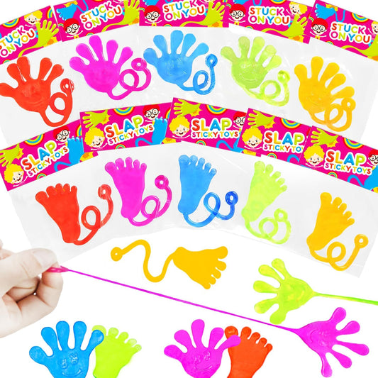 Bulk Toys Gifts for Kids Prizes (60 PCS), Large Sticky Hands & Feet Party Favors Supplies for Toddlers, Classroom Birthday Pinata Goodie Bag Stuffer Fillers Non Candy Treats for Boys Girls