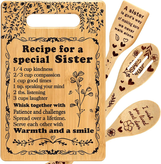 Sister Birthday Gifts Sister Gifts from Sister Christmas Gifts for Sister Best Friendship Gifts for Bestie BFF Best Friend Soul Sister To My Sister Cutting Boards for the Kitchen