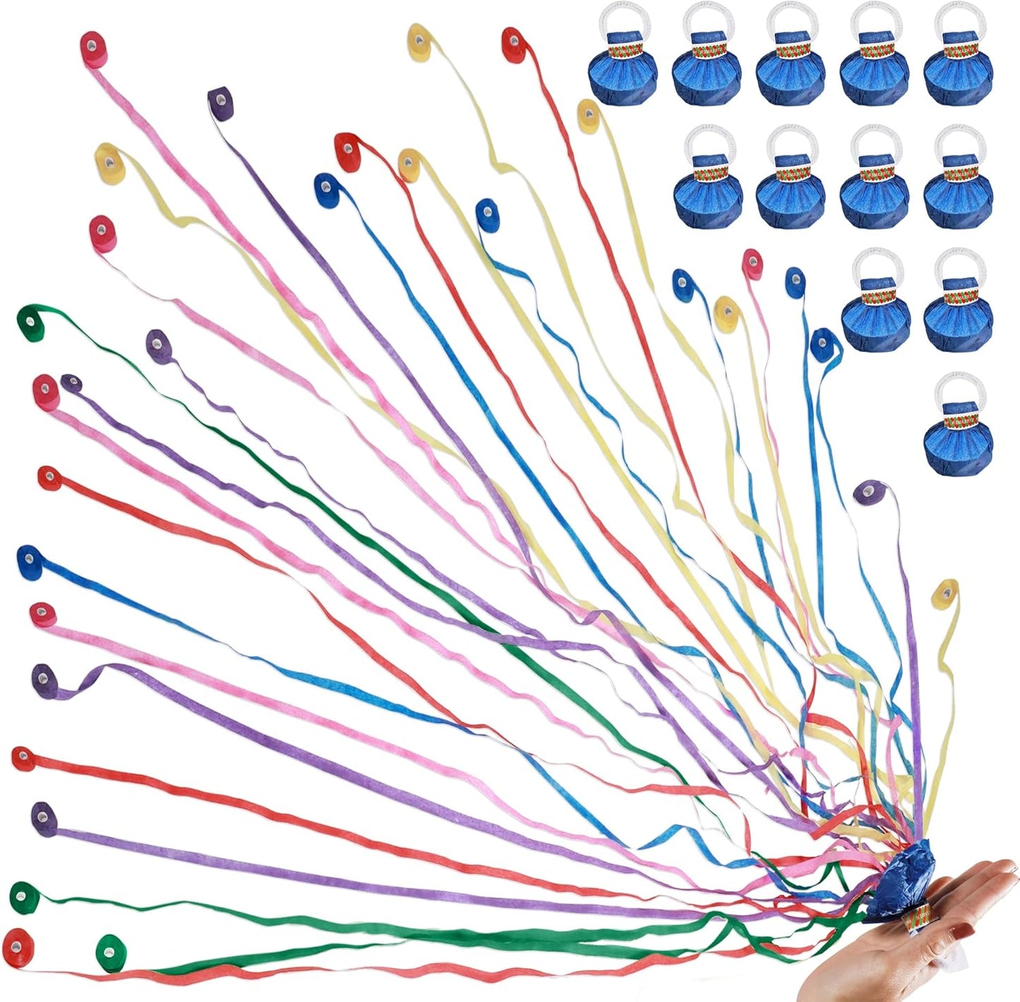 No Mess Streamers,12Pack Colorful No Mess Confetti Poppers,Party Poppers for Birthday,Wedding,Celebrations,School Opening,Graduation,Retirement Party