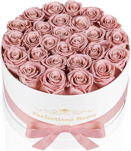 Perfectione Roses 27 Roses in a Box, Mothers Day Rose, Preserved Flowers for Her, Flowers for Delivery Birthday Gifts for Women (Dusty Rose)