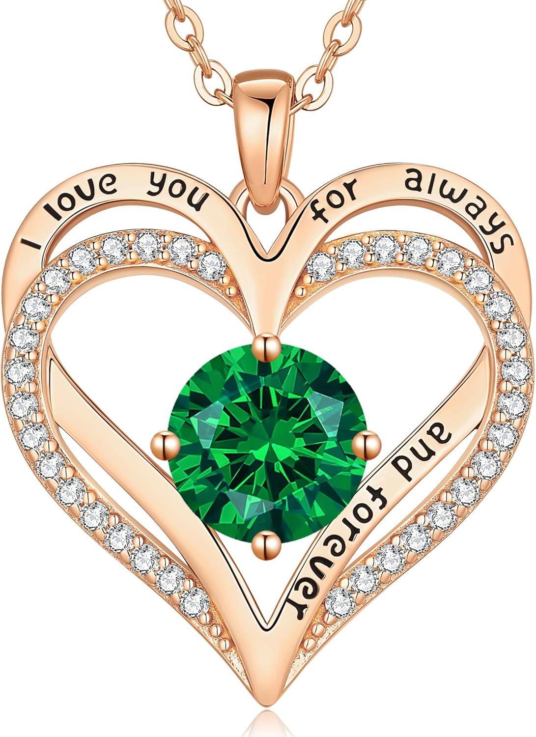 LOUISA SECRET Love Heart Birthstone Necklaces for Women, Birthday Gift for Women, Anniversary Jewelry for Wife Her, 925 Sterling Silver Pendant Necklace, Mother's Day Gift