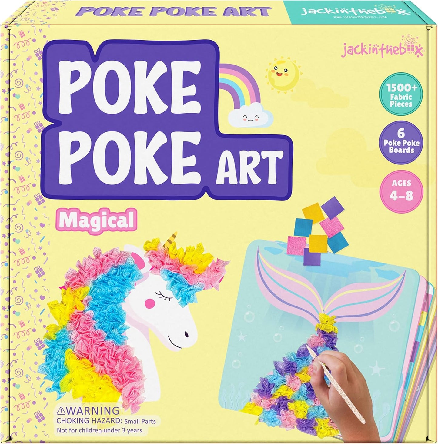 jackinthebox Poke Poke Art for Kids - Unicorns, Mermaids, Princess, Cupcakes, Mess-Free Sewing Art for Children, Toys for Girls and Boys Ages 4 5 6 7 8, Great Gift for Children, DIY Creative Activity