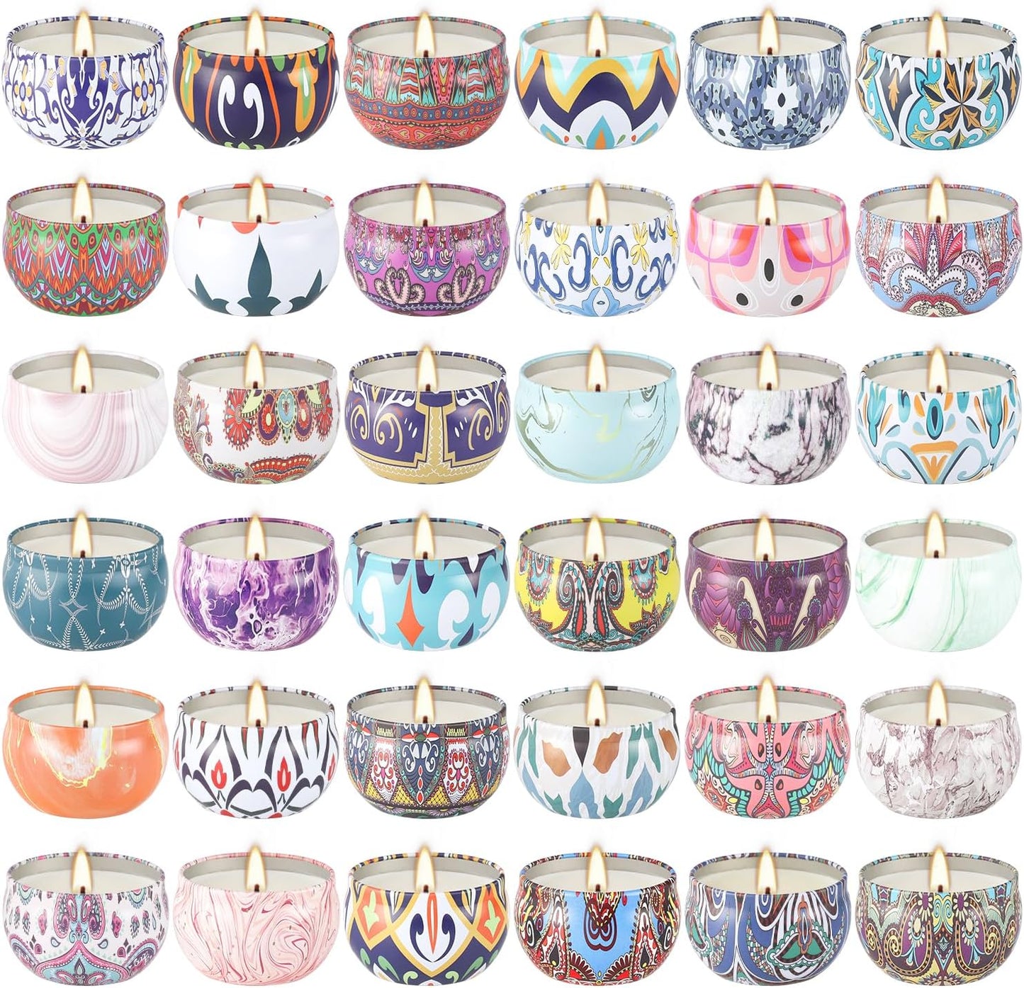 Onebird Set of 36 Scented Candle Gift Set,Natural Pure Soy Wax Aromatherapy Candles Essential Oils for Home and Women