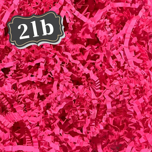 2 LB Fluorescent Pink Crinkle Cut Paper Shred Filler Great for Gift Wrapping, Basket Filling, Birthday, Wedding, Halloween, Thanksgiving, Christmas Day, New Year Party Decorations Filling Supplies