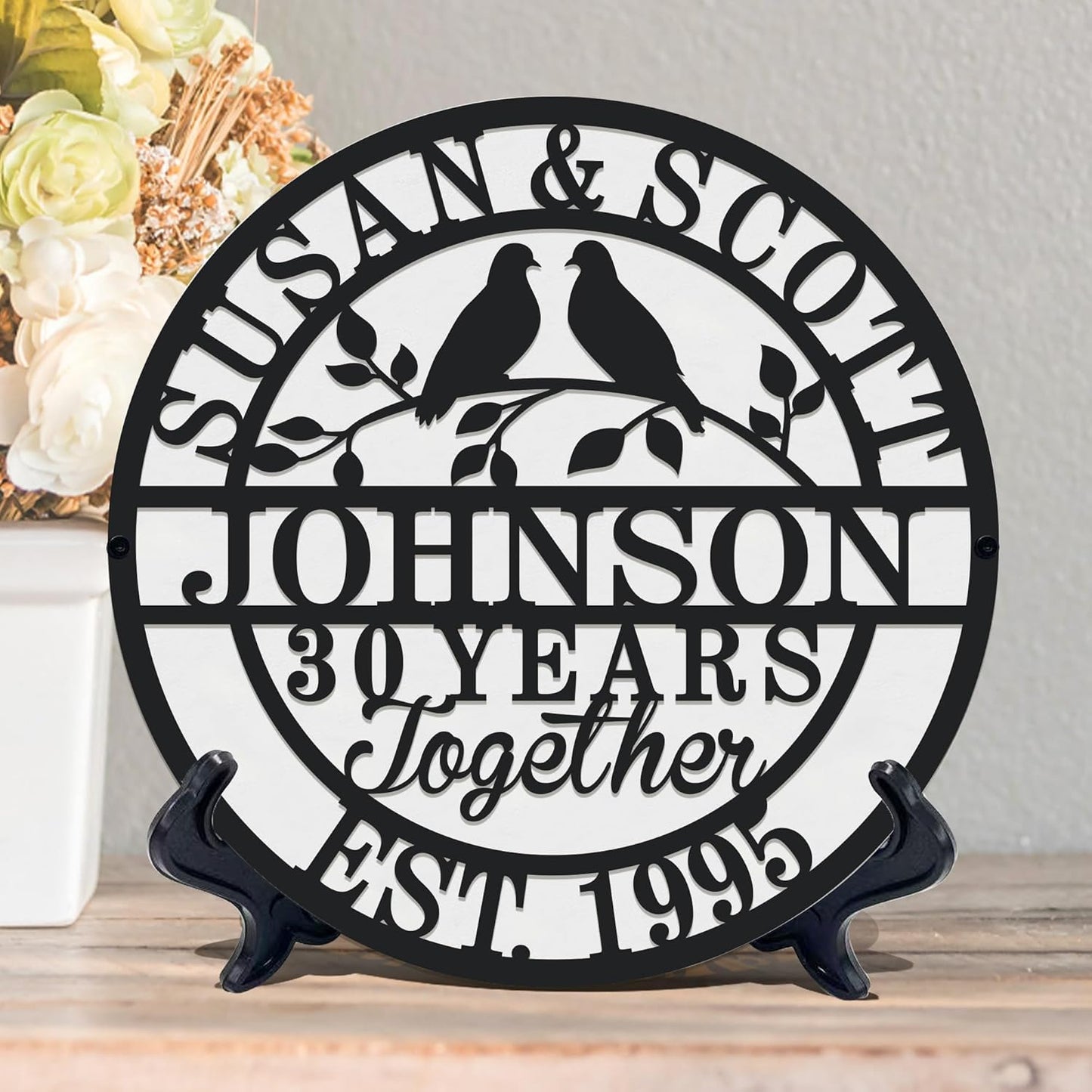 Personalized Christmas Gifts 2025 Best Housewarming Gifts Custom 50th or Any Year Wedding Anniversary Metal Sign Wedding Gifts Personalized Metal Name Signs Monogram Wall Decor