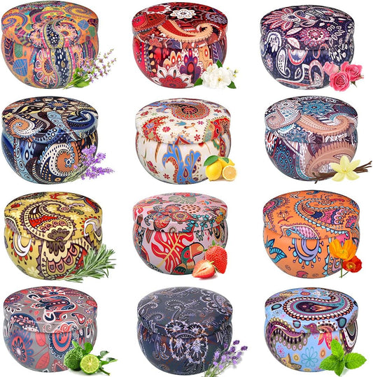 Scented Candles Gift Set for Women, 12 Pack 2.5 Oz Soy Wax Travel Tin Aromatherapy Candles for Home Scented, Perfect for Birthday, Christmas, Stress Relief, Spa, Bath, and Home Decor