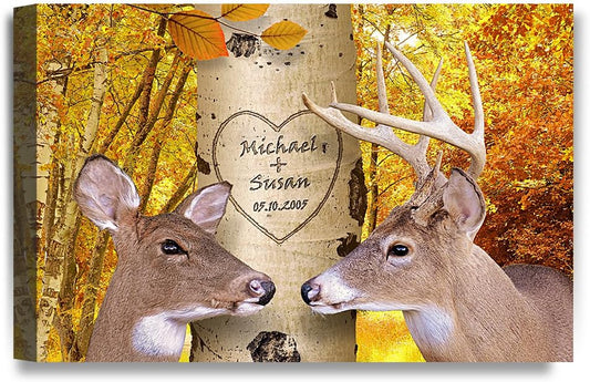 IPIC - Oh My Dear, Personalized Artwork with Names and Date on, Customized Gift for Anniversary,Wedding,Birthday and Holidays. Total Size: 18" W x 12" H