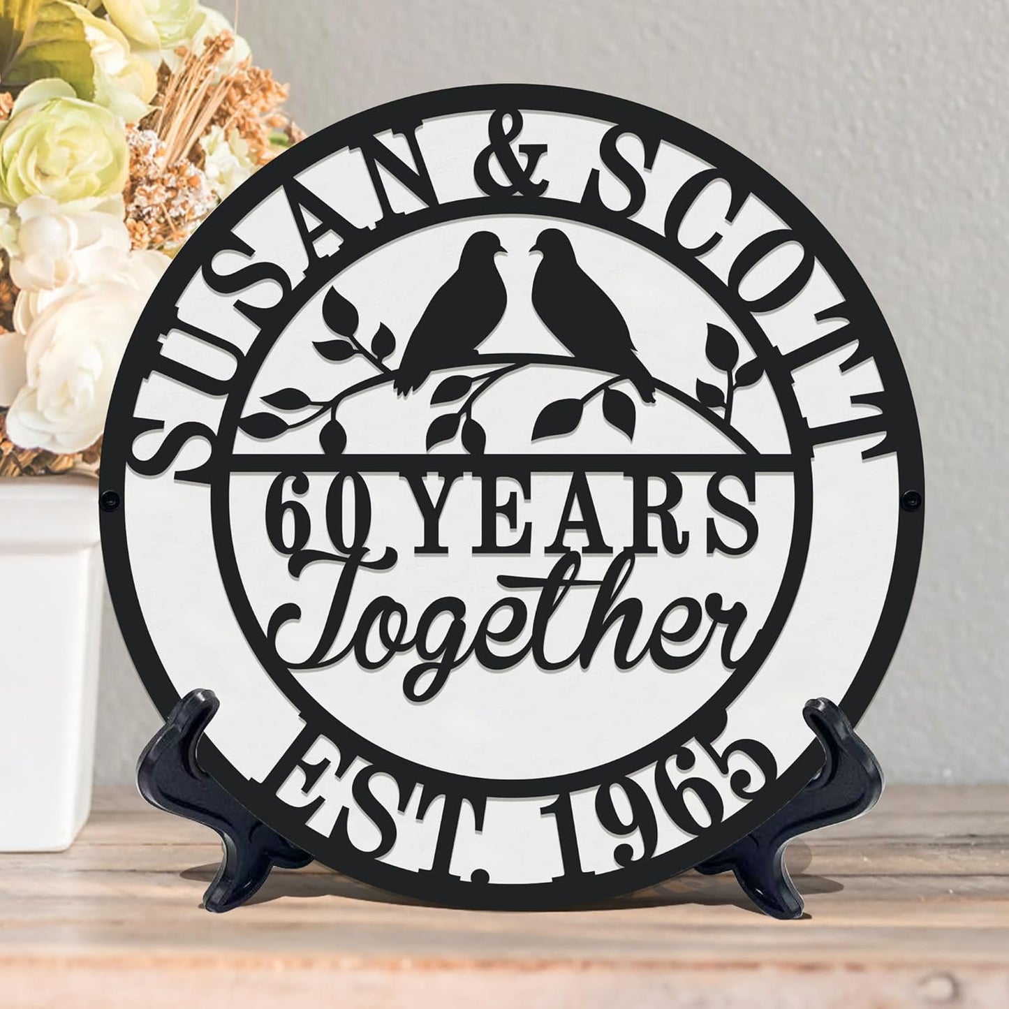 Personalized Christmas Gifts 2025 Best Housewarming Gifts Custom 50th or Any Year Wedding Anniversary Metal Sign Wedding Gifts Personalized Metal Name Signs Monogram Wall Decor