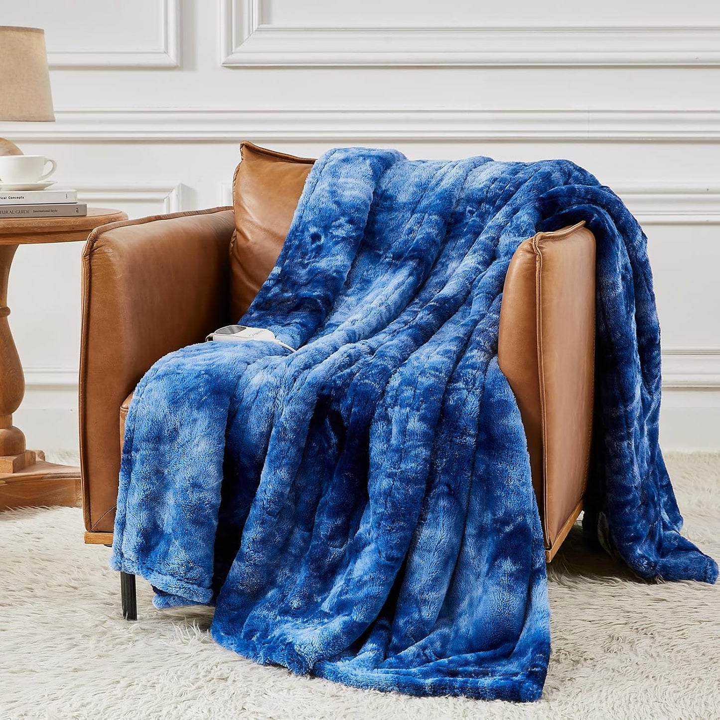 Homemate Electric Heated Blanket Full Size - 72"x84" Heating Blanket Full Size 1/2/4/6/8 Hours Auto-Off 10 Heat Level Over-Heat Protection Luxury Faux Fur Sherpa ETL Certification