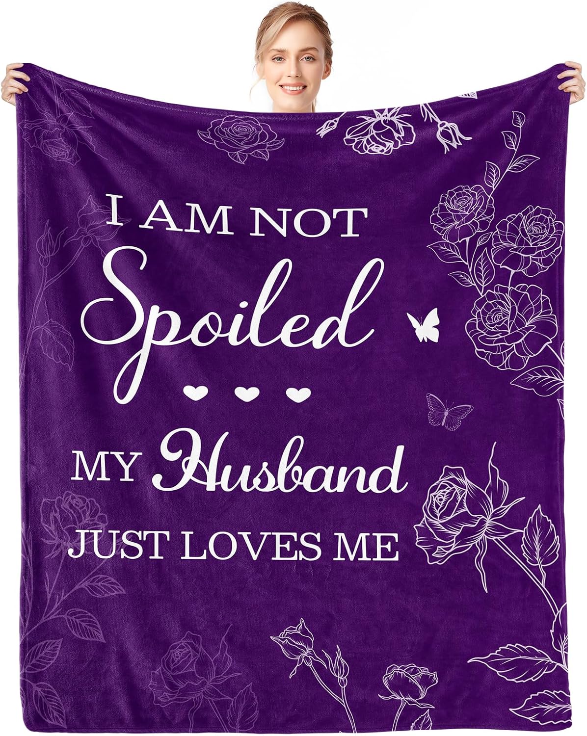 CENSIHER Gifts for Her Wife, Romantic Wife Gift from Husband, Anniversary Wedding Gifts for Women Her, Wifey Birthday Ideas, Spoiled Blanket 60x50in, Best Valentines Mothers Day Presents