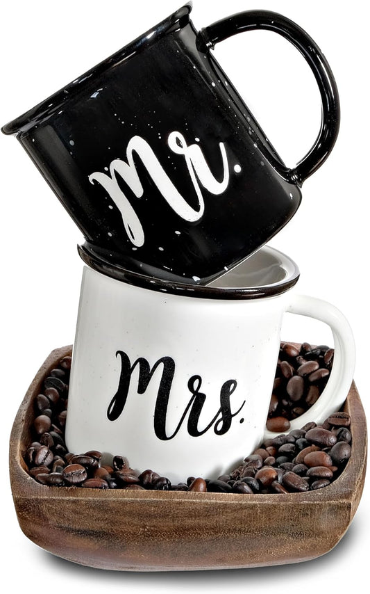 MAINEVENT Mr and Mrs Mugs 11 Oz, Ceramic Coffee Cup Couple Gift