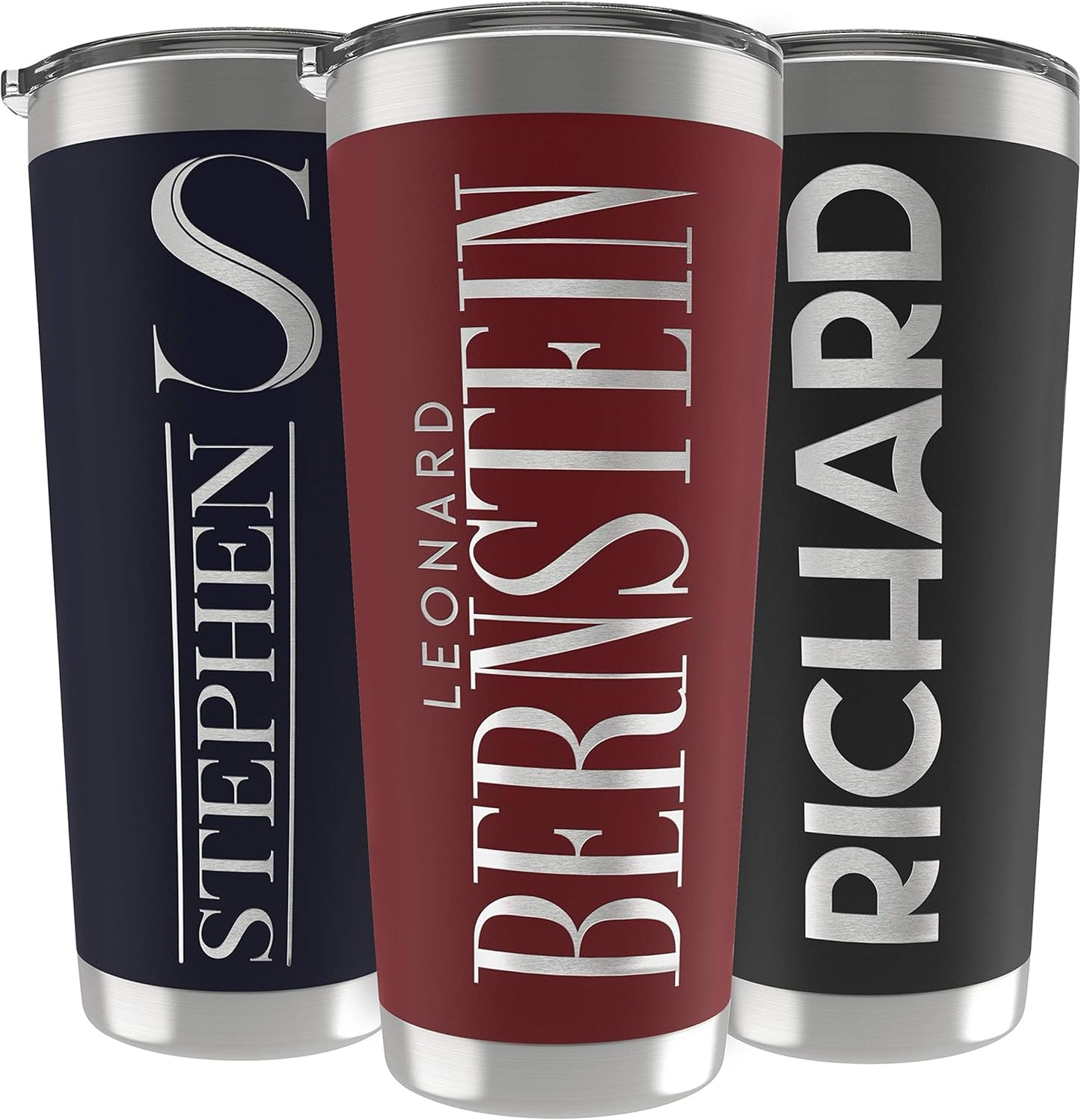 Personalized Gifts For Women - 30 Oz. Custom Tumblers w/Lid, Red - Insulated Travel Coffee Mugs - Optional Straw Set, Stainless Steel Double Wall Coffee Tumbler, Personalized Cups