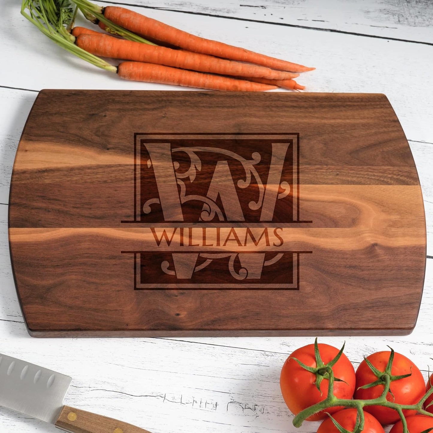 Blue Ridge Mountain Gifts Personalized Cutting Board for Wedding or Anniversary - Laser Engraved Wood Board - Custom Charcuterie Food Tray, Christmas Gift for Kitchen- Gift for Mom, Gift for Dad