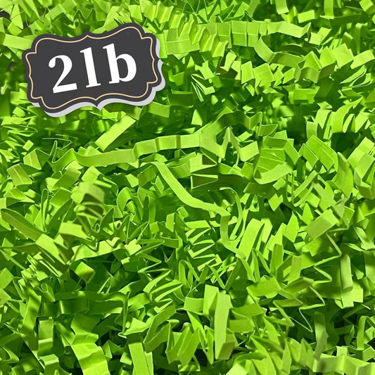 2 LB Fluorescent Green Crinkle Cut Paper Shred Filler Great for Gift Wrapping, Basket Filling, Birthday, Wedding, Halloween, Thanksgiving, Christmas Day, New Year Party Decorations Filling Supplies