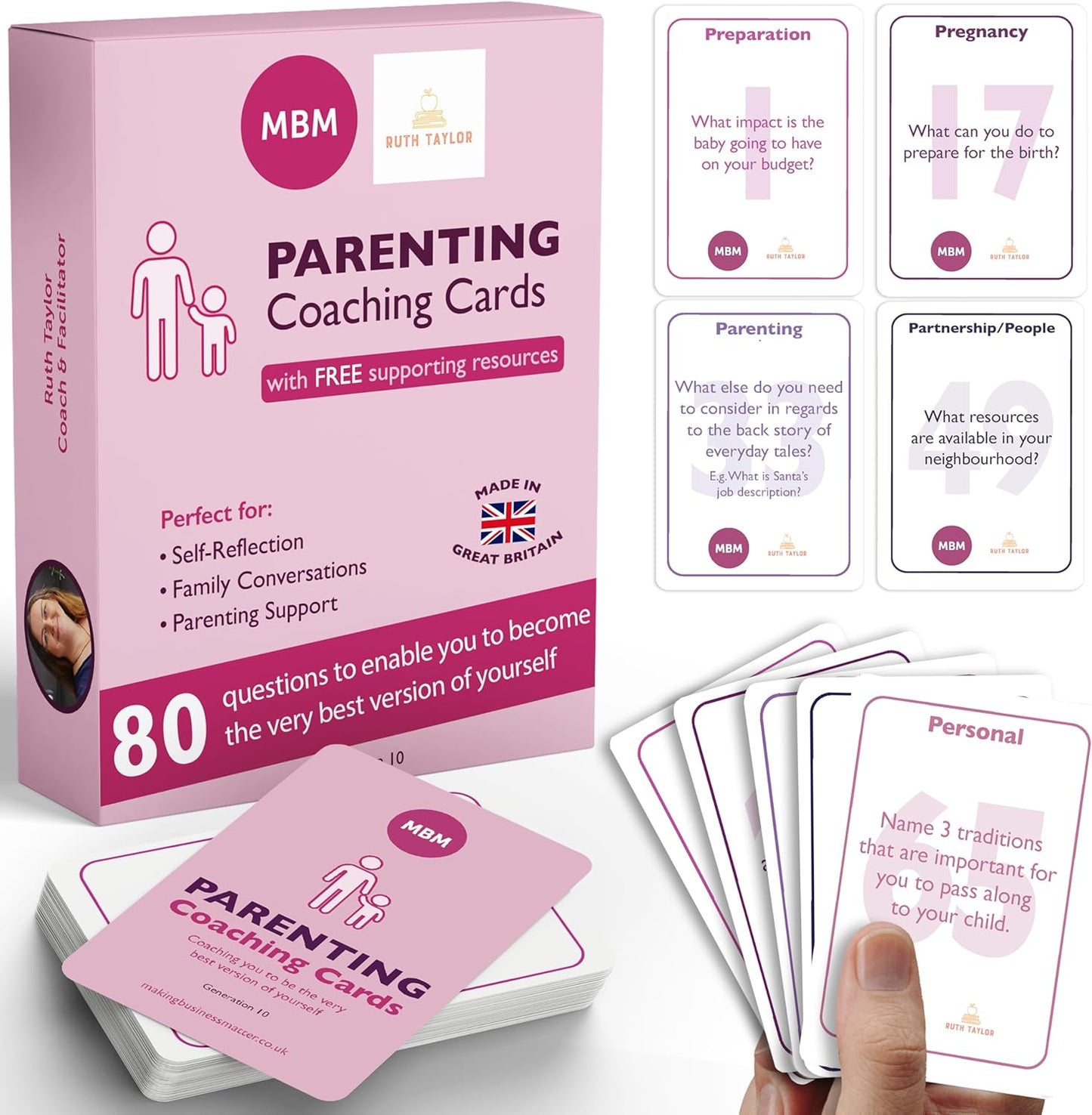 MBM 80 Parenting Coaching Cards – Parenting Flashcards & Conversation Starters for Guidance, Reflection & Skill-Building | Support Tools for Every Parent