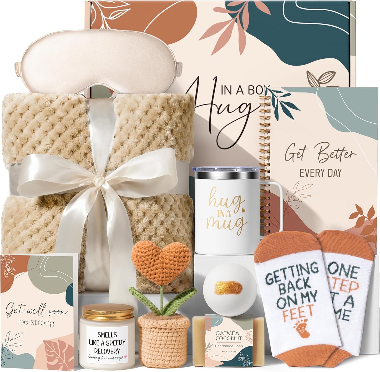 Get Well Gifts for Women After Surgery Recovery, Get Well Soon Gift Baskets for Women Chemo Care Package, Thinking of You Cancer Care Gifts for Sick Friends, Feel Better Encouragement Comfort Gift Box
