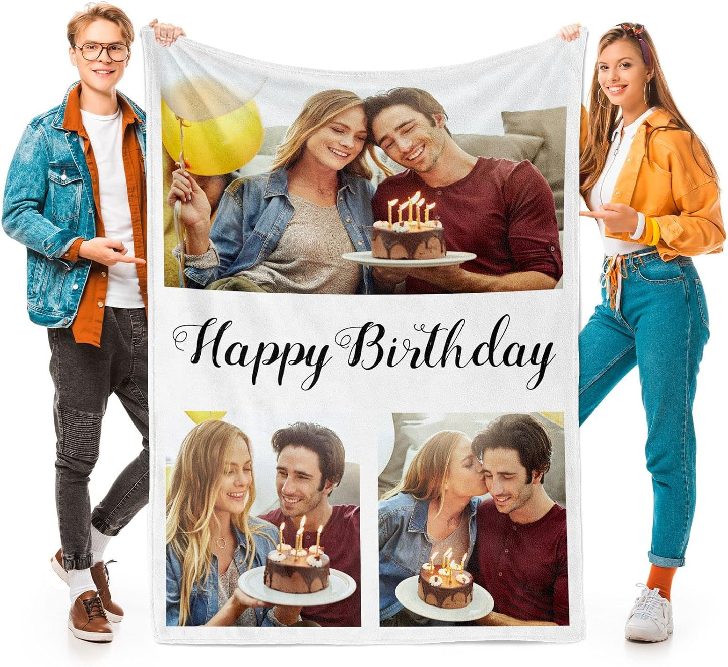 Custom Blanket with Photos, Personalized Photo Blankets Using My Own Photos, Customized Blankets with Pictures, Personalized Gifts for Birthday, Anniversary