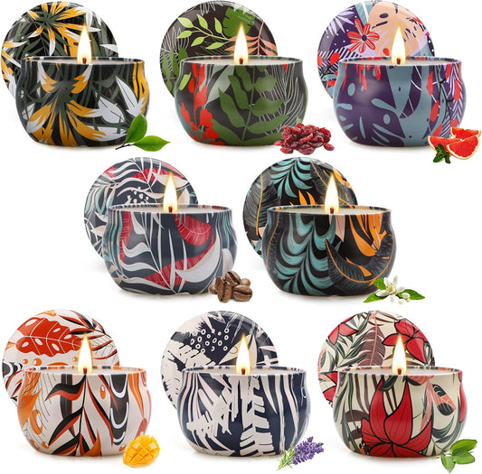 8 Pack Candles for Home Scented, Aromatherapy Candle Sets Gifts for Women, Natural Soy Wax Candles, Long Lasting Scented Candles Set for Men, Teacher, Mom, Anniversary, Birthday