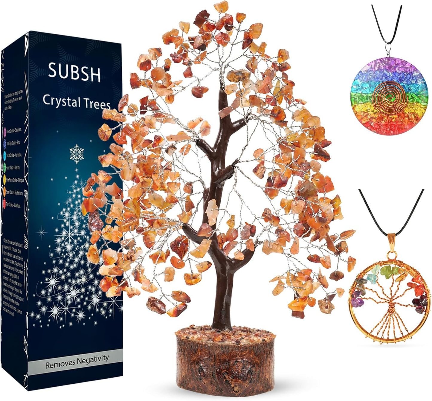 Carnelian Stone Money Tree | Tree of Life | Energy Healing Stones | Feng Shui Bonsai | Reiki Crystal Healing | Good Luck | Chakra Tree | Spiritual | Crystal Gifts | Office Home Decor