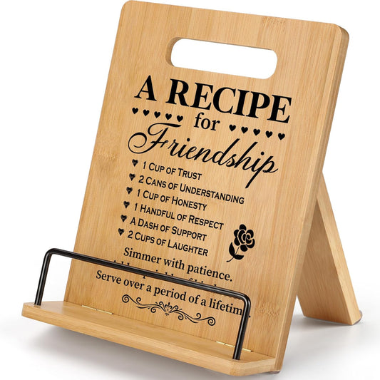 Friendship Gifts for Women, Birthday Gifts for Women Friendship Cookbook Stand, Best Friends Gifts for Women Friends Sister Bestie, Friend Gifts for Birthday Christmas Long Distance Cookbook Holder