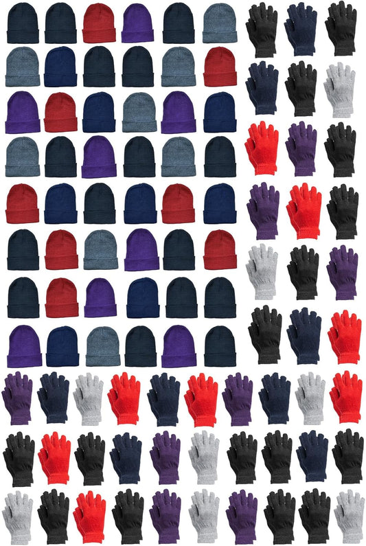 Yacht & Smith Winter Beanies & Gloves Wholesale Bulk Cold Weather Unisex Hat & Glove