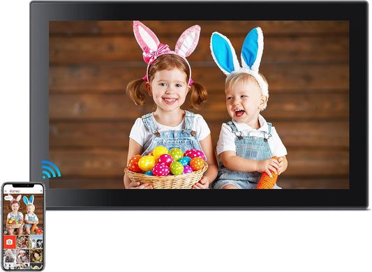 Frameo Digital Picture Frame with 1080P IPS Touch Screen HD Disply,21.5 Inch Large Digital Photo Frame, 32GB WiFi Frame with Swivel Mount,Send Photos Instantly from Anywhere with via App