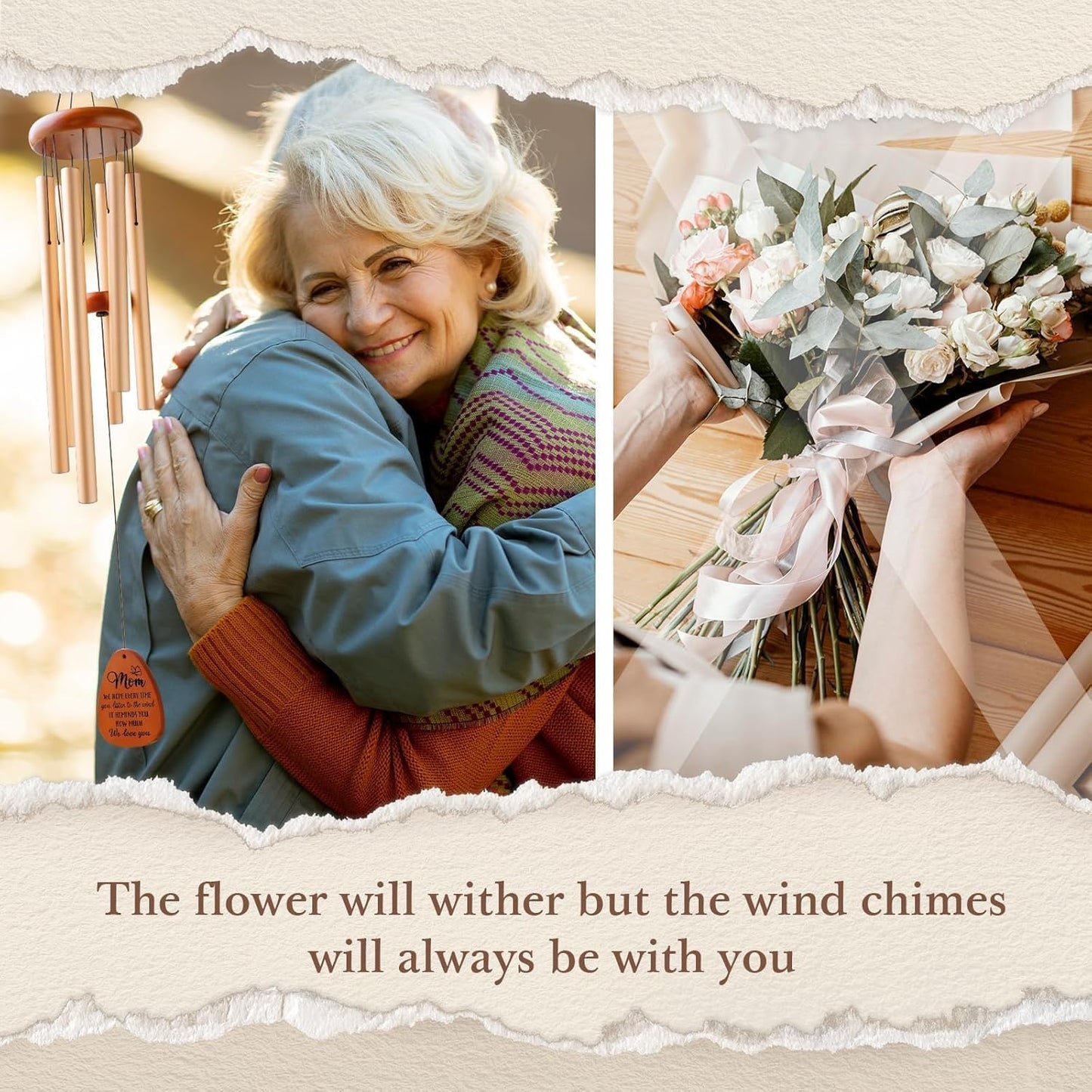 Gifts for Mom, Moms Wind Chimes, Mother’s Day Best Gift for Mom, Mother Birthday Gift from Daughter Son, Love Reminder Gifts for Birthday Thanksgiving Christmas, Large-36''