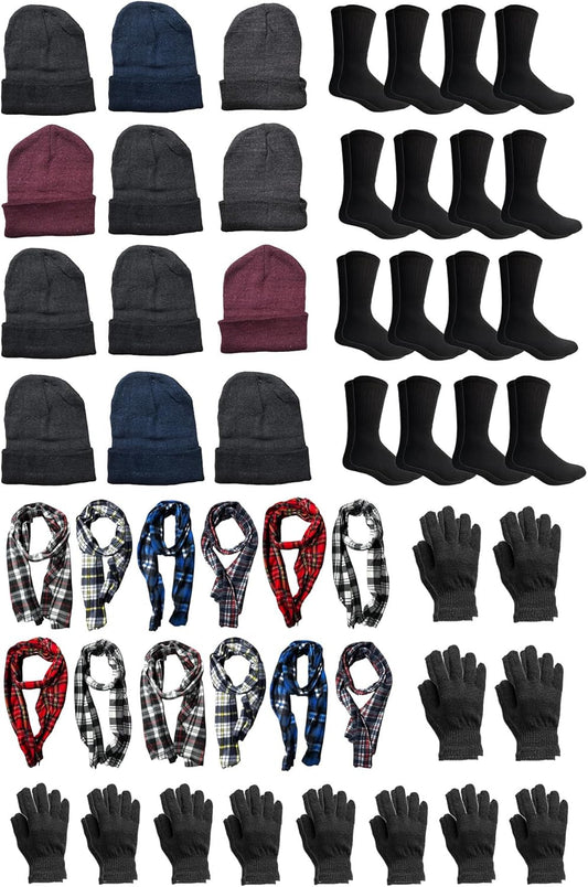Yacht & Smith Winter Beanies & Gloves Wholesale Bulk Cold Weather Unisex Hat & Glove