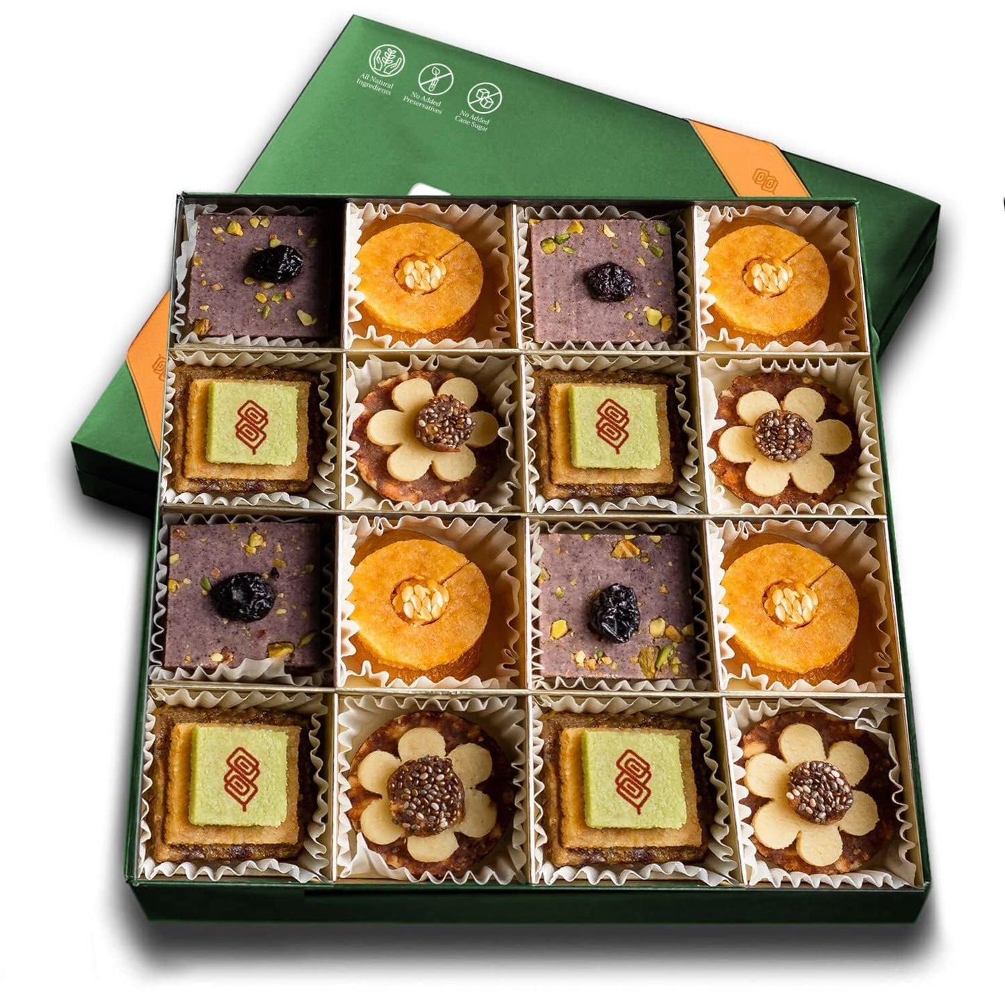 Laumière Gourmet Fruits - Dried Fruit Gift Baskets - Superfood Parfait Collection - Square (16 Pcs) - Premium Nuts Gift Basket - Healthy Snack Boxes for Adults- Vegan, Gluten Free Food Box - No Added Cane Sugar