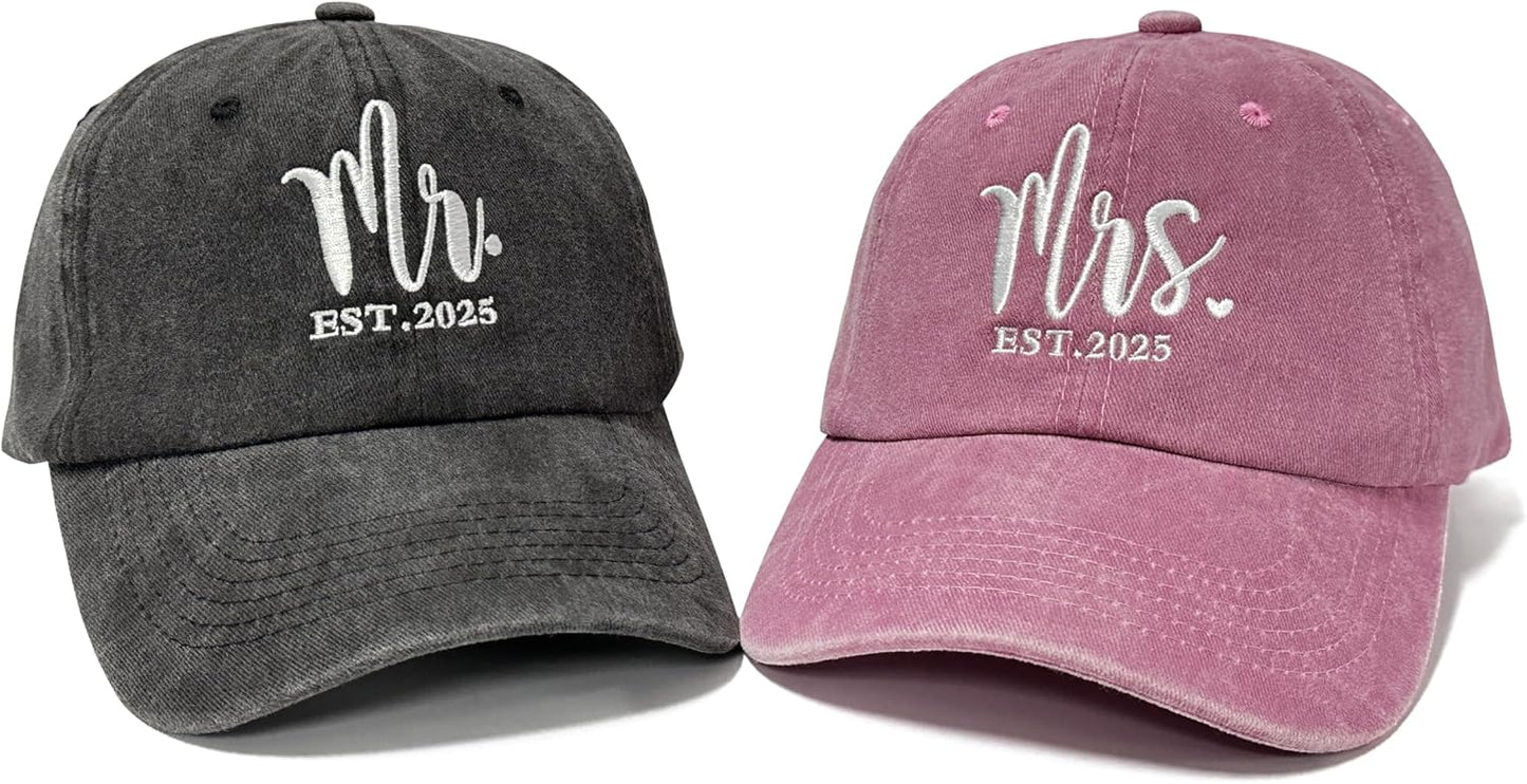 Hepandy Mr Mrs Mom Dad Captain First Mate Mama and Mini Baseball Hats