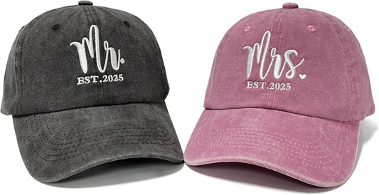 Hepandy Mr Mrs Mom Dad Captain First Mate Mama and Mini Baseball Hats