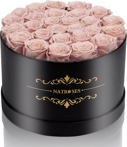 NATROSES 27 Piece Forever Preserved Roses in a Box, Preserved Flowers for Delivery Birthday, Flowers Gifts for Mothers Day, Dusty Pink