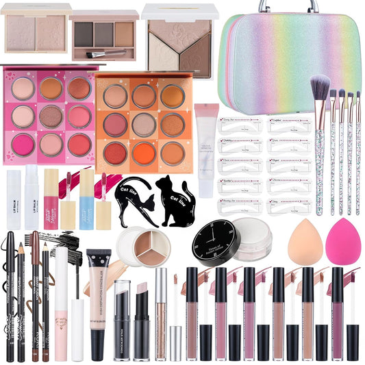 Makeup Kits For Girls Teens, Makeup Gift Set For Women with Eyeshadow Palettes, Brushes, Lip Gloss, Travel Make up Starter Kit For Beginners (C0934)