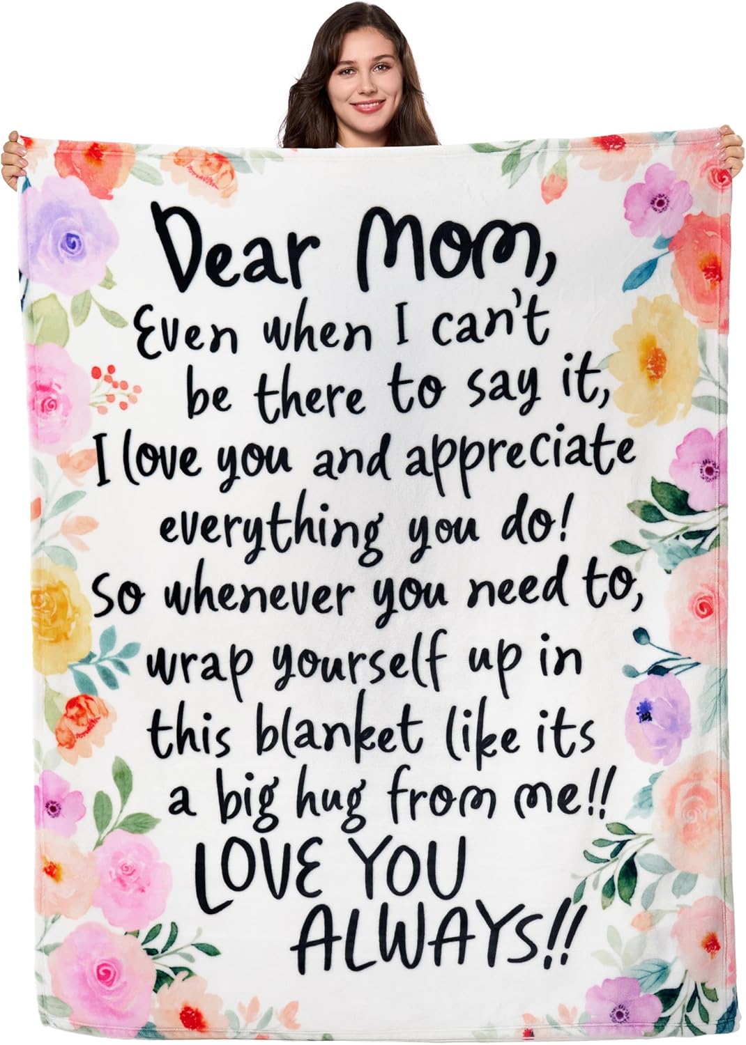 Joiedomi Birthday Gifts for Mom Soft Flannel Mom Blanket for Women Wife Grandma Mothers Day Anniversary Present from Daughter Son 50" x 60" Pink