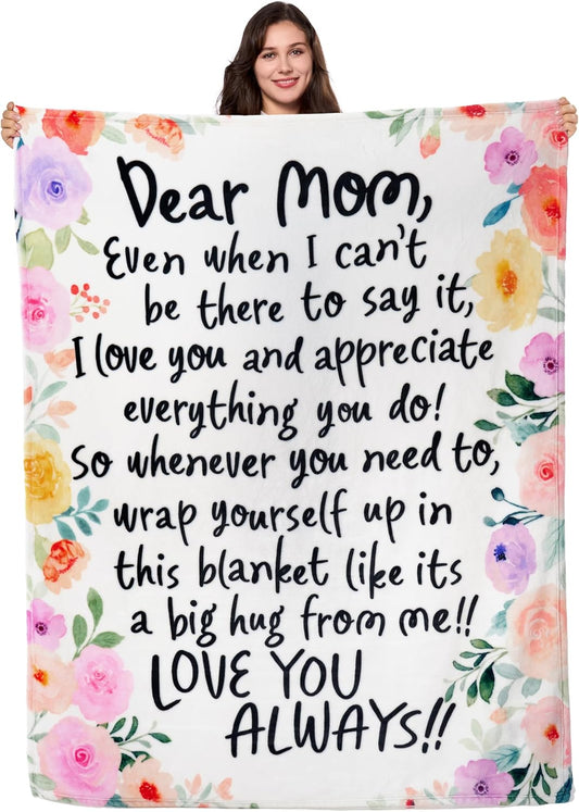 Joiedomi Birthday Gifts for Mom Soft Flannel Mom Blanket for Women Wife Grandma Mothers Day Anniversary Present from Daughter Son 50" x 60" Pink