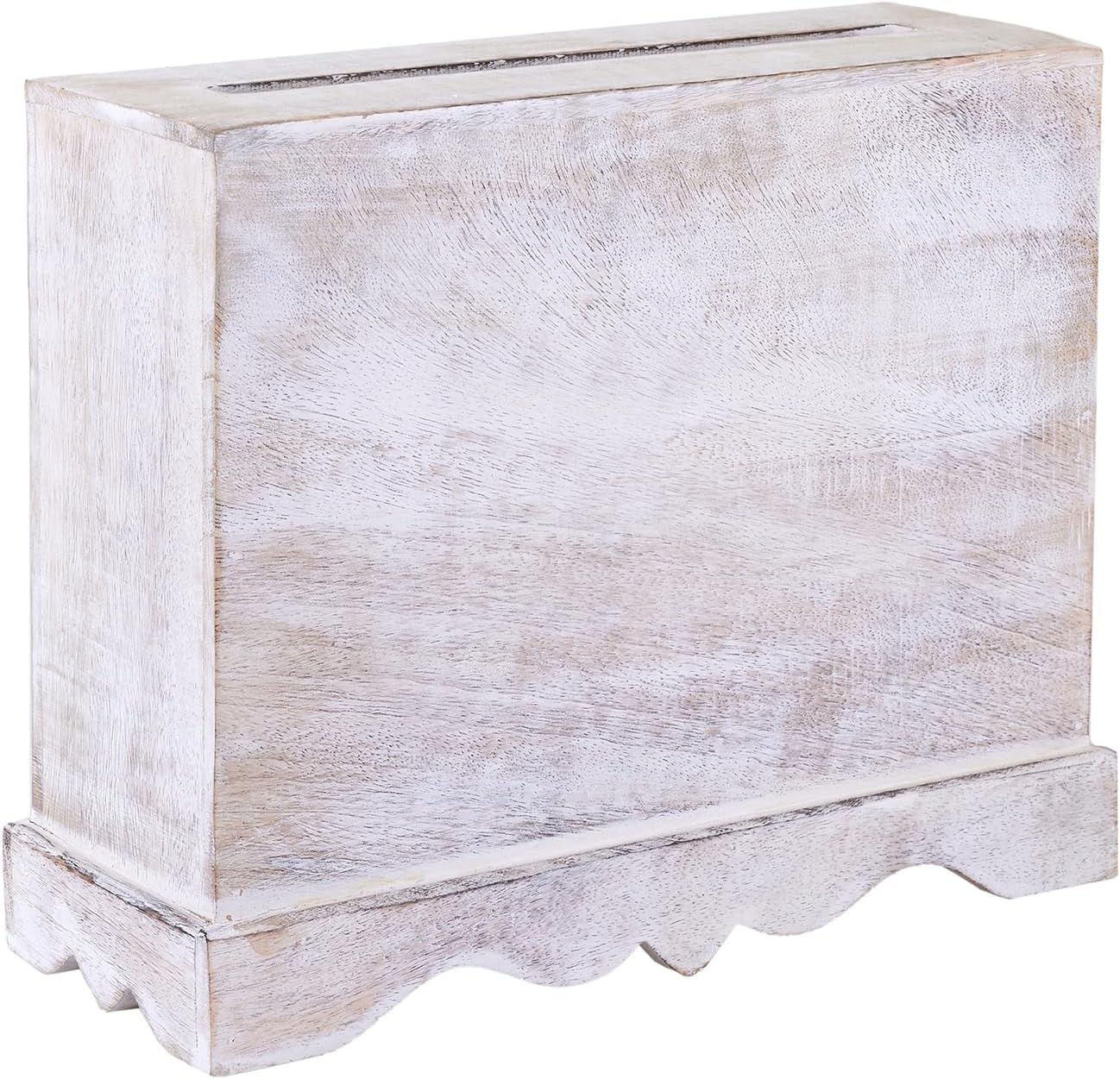 Wedding Card Box with Card Slit and Lock 12"X10"X4.5"- Gift Wishing Well Card Box for Weddings, Receptions, Birthdays, Graduations, Baby Showers, Honeymoon Funds KHND (White)