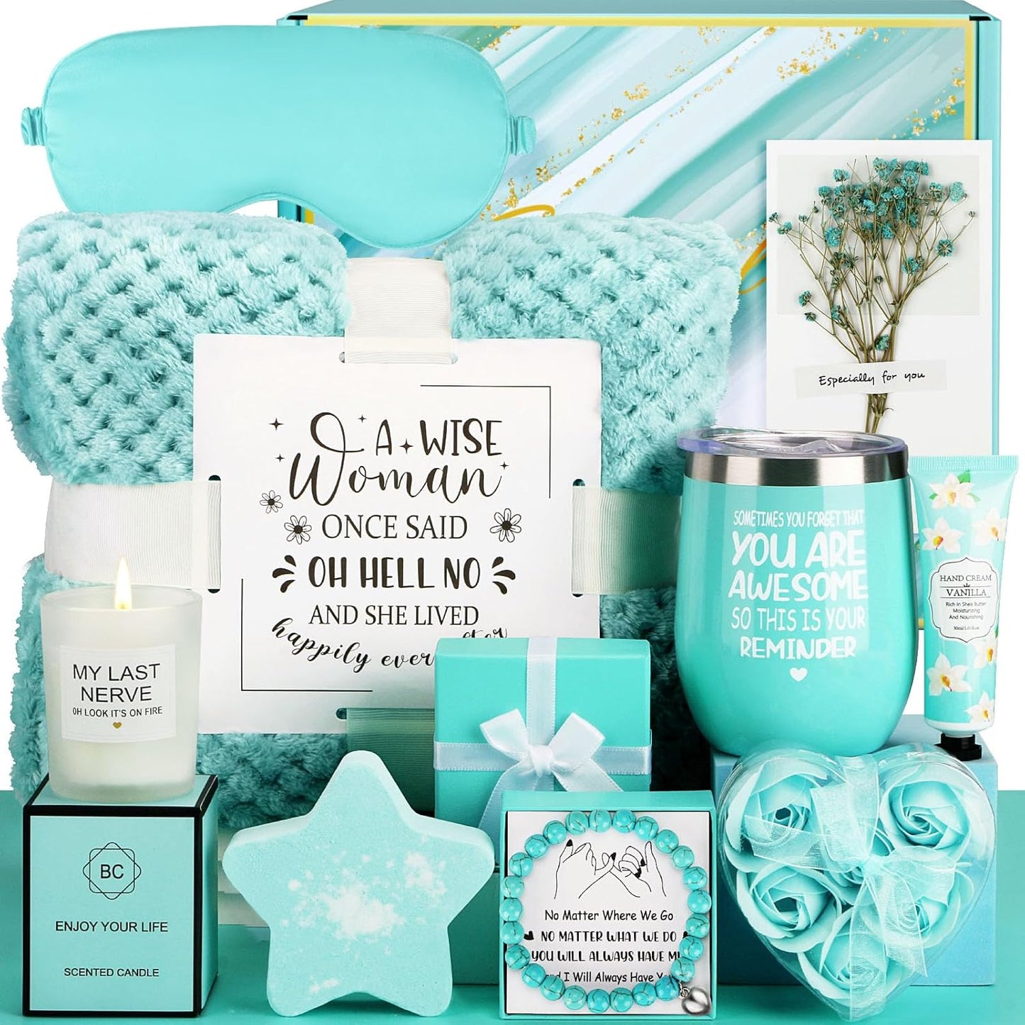 Best Friend Birthday Gifts for Women Self Care Package, Funny Friendship Gifts for Women Friends Female Bestie BFF Sister, Christmas Gifts for Girlfriend Mom Her Wife,Unique Relaxing Spa Gift Basket