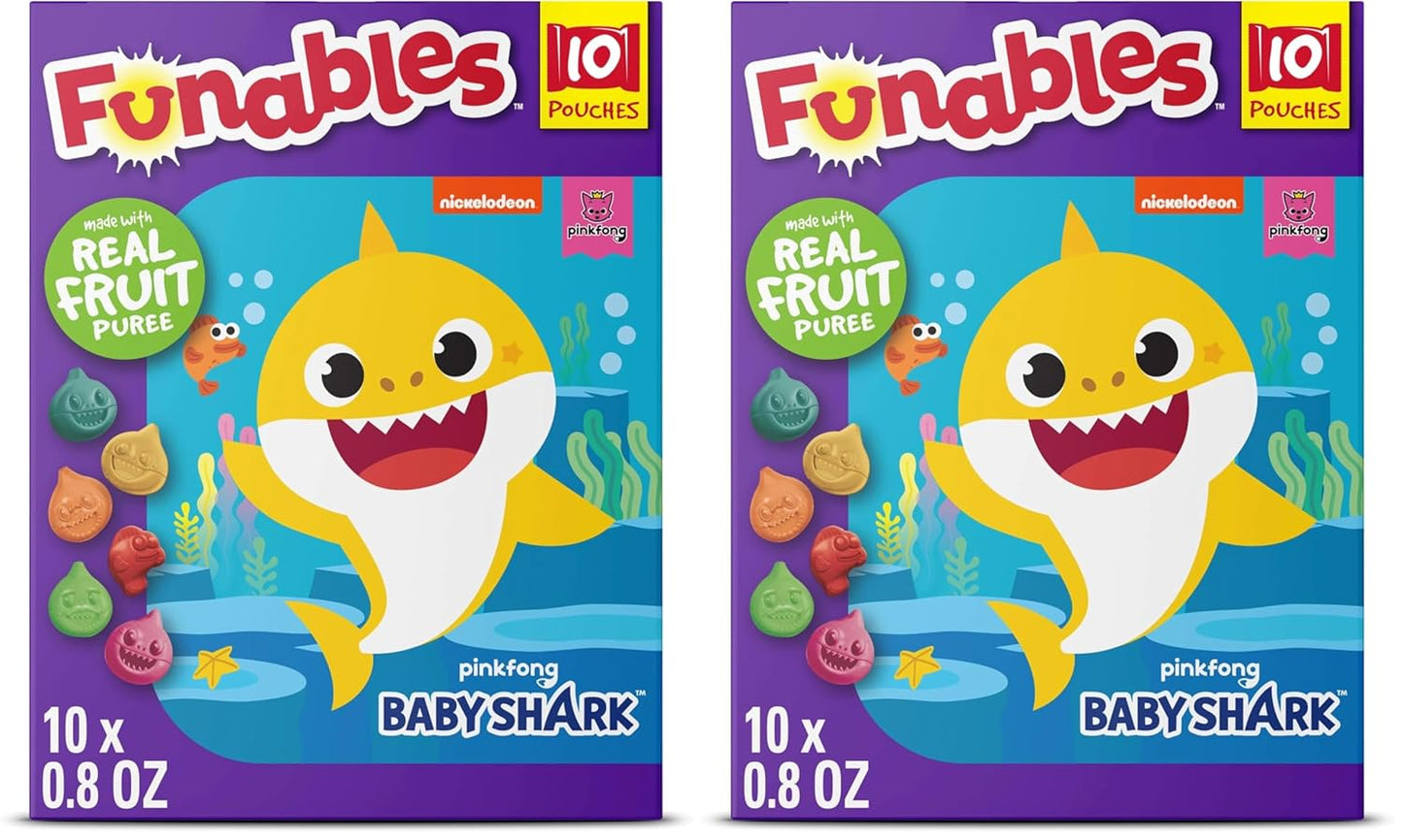 Funables Fruit Snacks, Baby Shark, 10ct (Pack of 2)